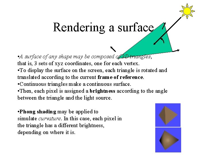 Rendering a surface • A surface of any shape may be composed of 3