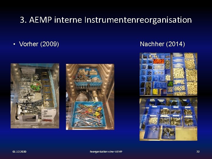 3. AEMP interne Instrumentenreorganisation • Vorher (2009) 01. 12. 2020 Nachher (2014) Reorganisation einer