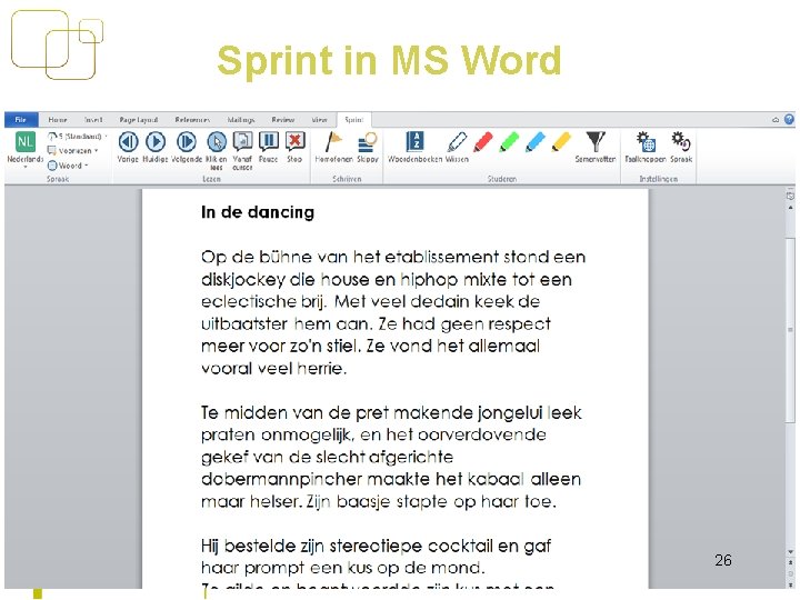 Sprint in MS Word 26 