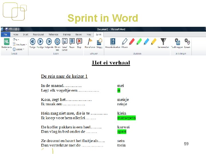 Sprint in Word 59 