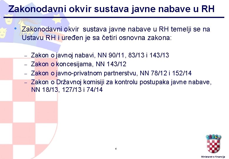 Zakonodavni okvir sustava javne nabave u RH • Zakonodavni okvir sustava javne nabave u