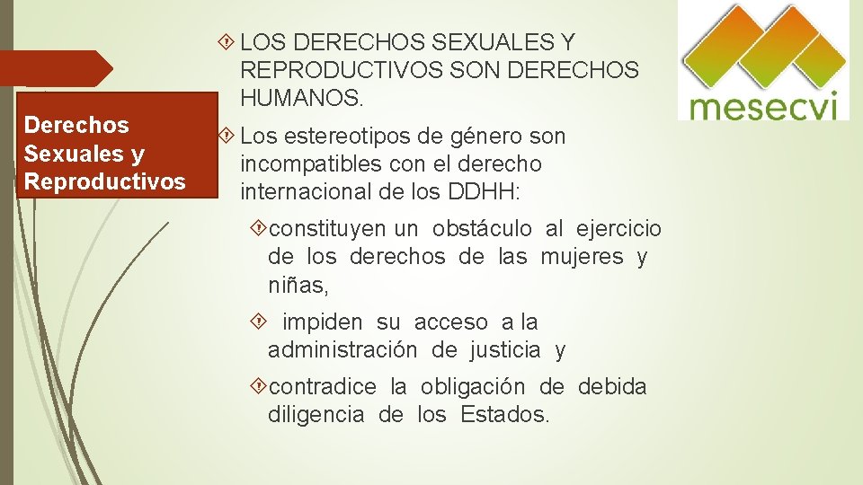  LOS DERECHOS SEXUALES Y REPRODUCTIVOS SON DERECHOS HUMANOS. Derechos Sexuales y Reproductivos Los
