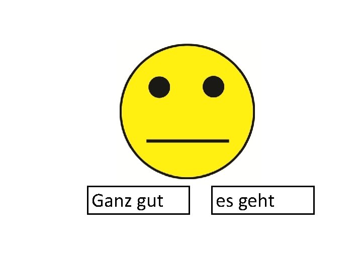 Ganz gut es geht 