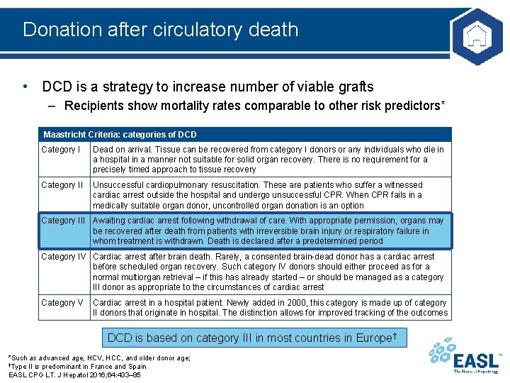 Donation after circulatory death • DCD is a strategy to increase number of viable