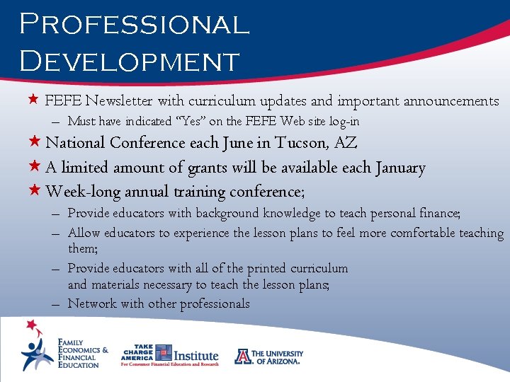 Professional Development « FEFE Newsletter with curriculum updates and important announcements – Must have
