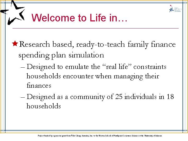 3. 18. 3. G 1 Welcome to Life in… êResearch based, ready-to-teach family finance