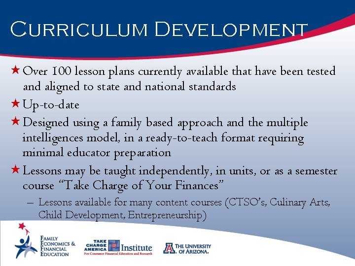 Curriculum Development « Over 100 lesson plans currently available that have been tested and