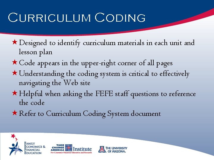 Curriculum Coding « Designed to identify curriculum materials in each unit and lesson plan