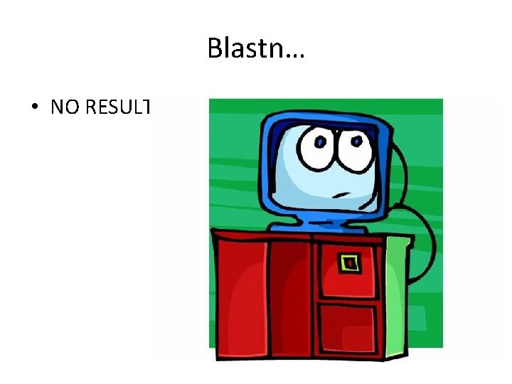 Blastn… • NO RESULTS! 