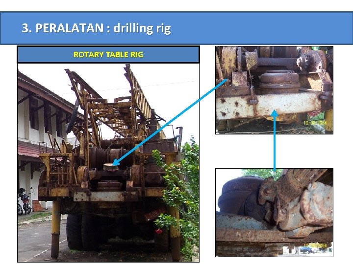 3. PERALATAN : drilling rig ROTARY TABLE RIG 