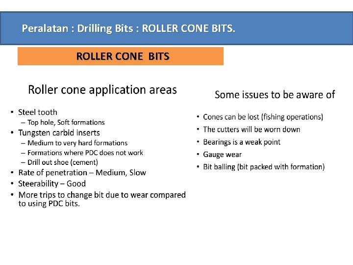 Peralatan : Drilling Bits : ROLLER CONE BITS 