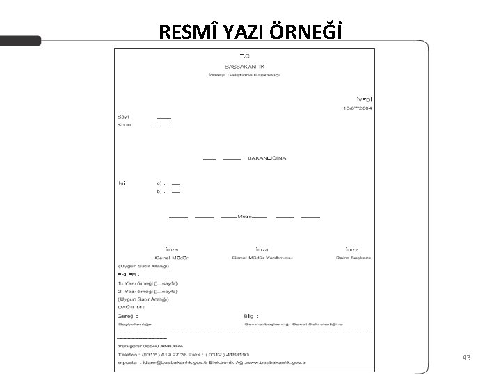 RESMÎ YAZI ÖRNEĞİ 43 