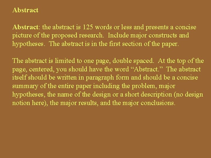 Abstract: the abstract is 125 words or less and presents a concise picture of