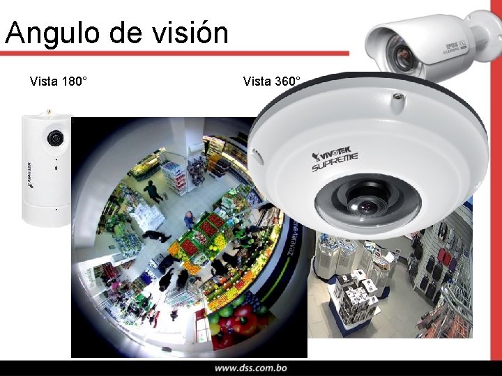 Angulo de visión Vista 180° Vista 360° 