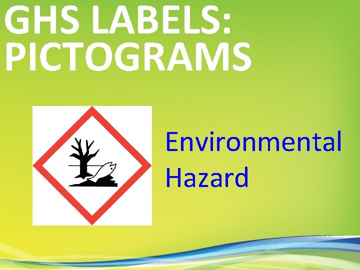 GHS LABELS: PICTOGRAMS Environmental Hazard 