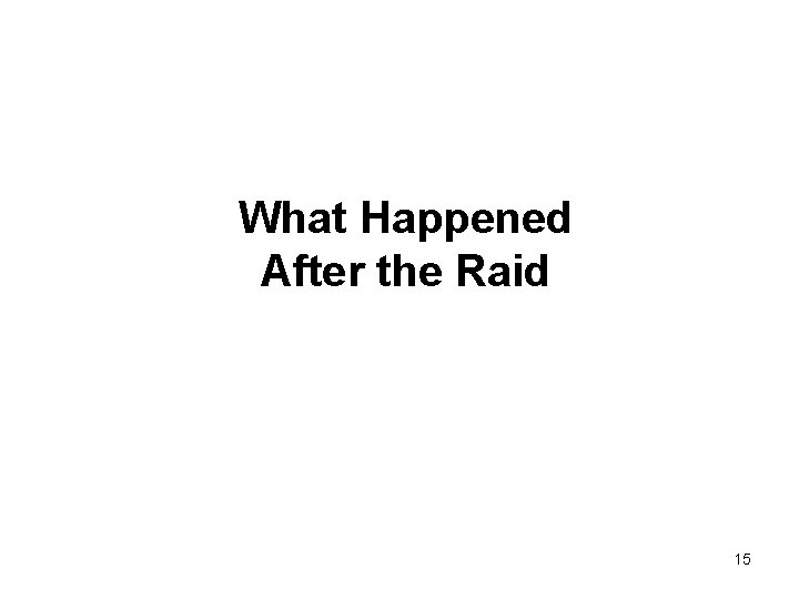 What Happened After the Raid 15 