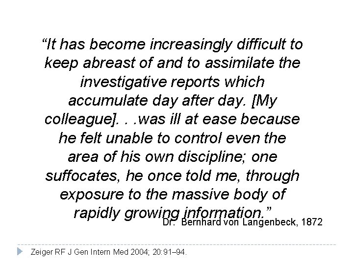“It has become increasingly difficult to keep abreast of and to assimilate the investigative