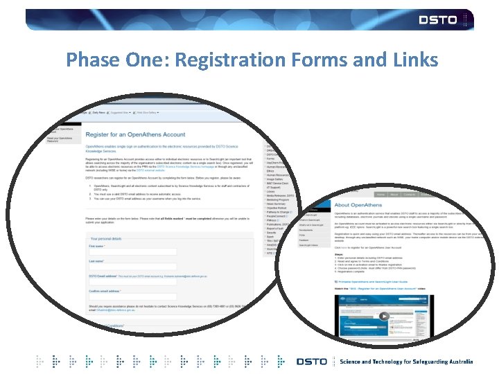 Phase One: Registration Forms and Links 