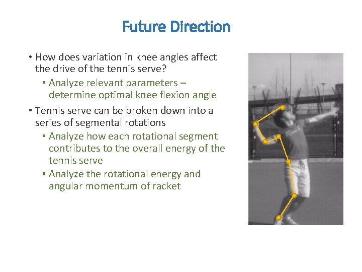 Future Direction • How does variation in knee angles affect the drive of the