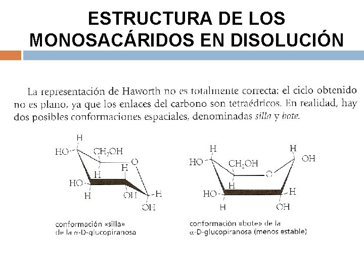 ESTRUCTURA DE LOS MONOSACÁRIDOS EN DISOLUCIÓN 