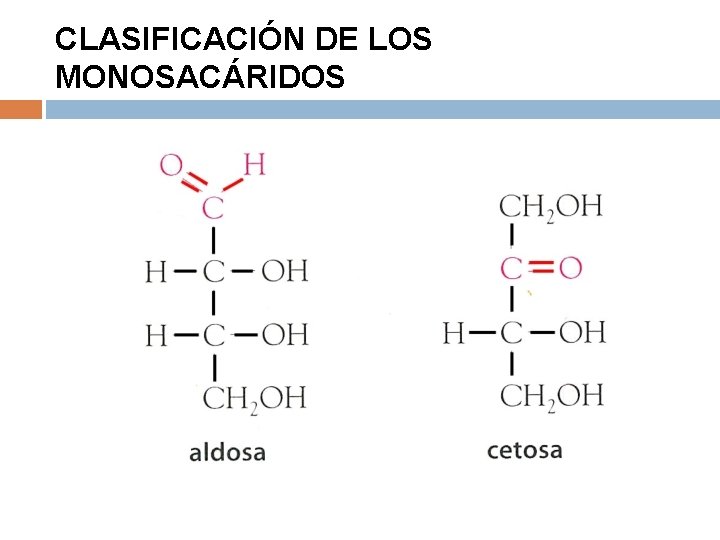 CLASIFICACIÓN DE LOS MONOSACÁRIDOS 