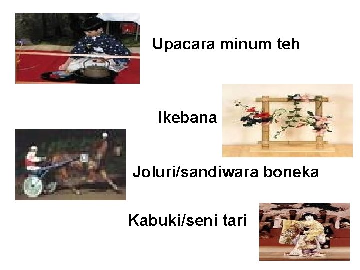 Upacara minum teh Ikebana Joluri/sandiwara boneka Kabuki/seni tari 
