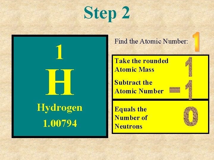 Step 2 1 H Hydrogen 1. 00794 Find the Atomic Number: Take the rounded