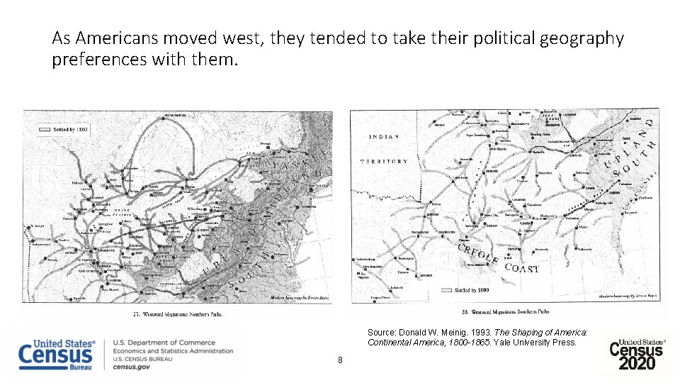 As Americans moved west, they tended to take their political geography preferences with them.