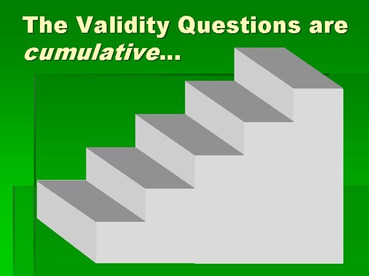 The Validity Questions are cumulative. . . 