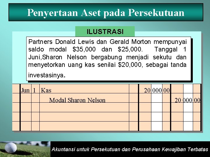 Penyertaan Aset pada Persekutuan ILUSTRASI Partners Donald Lewis dan Gerald Morton mempunyai saldo modal