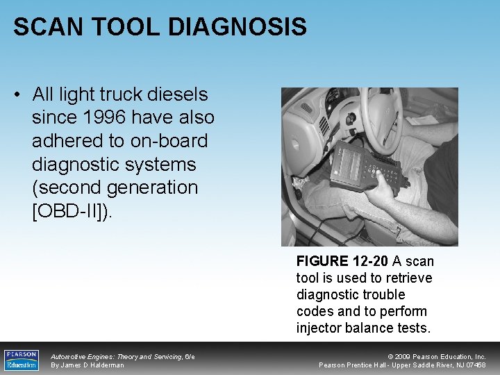 SCAN TOOL DIAGNOSIS • All light truck diesels since 1996 have also adhered to