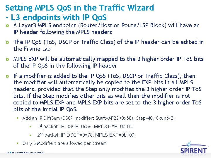 Setting MPLS Qo. S in the Traffic Wizard - L 3 endpoints with IP