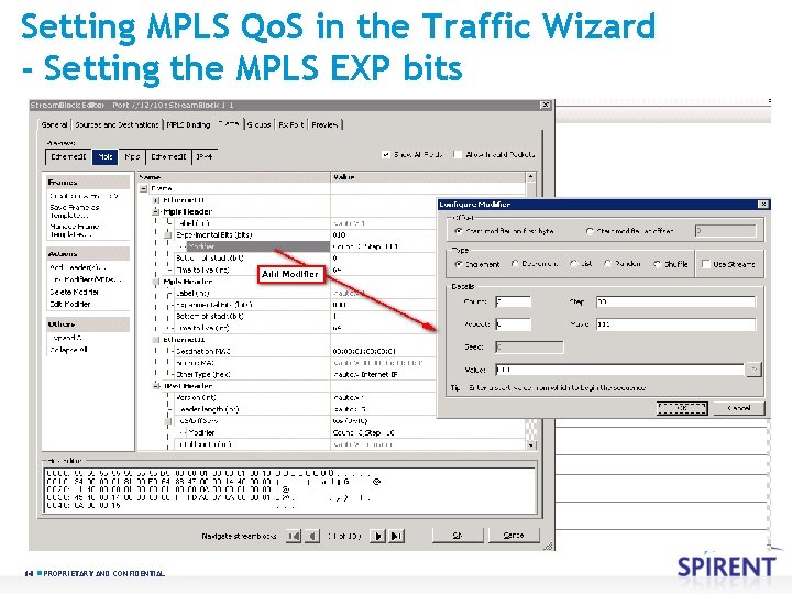 Setting MPLS Qo. S in the Traffic Wizard - Setting the MPLS EXP bits