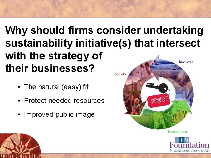 Why should firms consider undertaking sustainability initiative(s) that intersect with the strategy of their