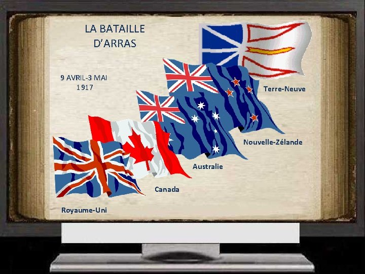 LA BATAILLE D’ARRAS 9 AVRIL-3 MAI 1917 Terre-Neuve Nouvelle-Zélande Australie Canada Royaume-Uni 