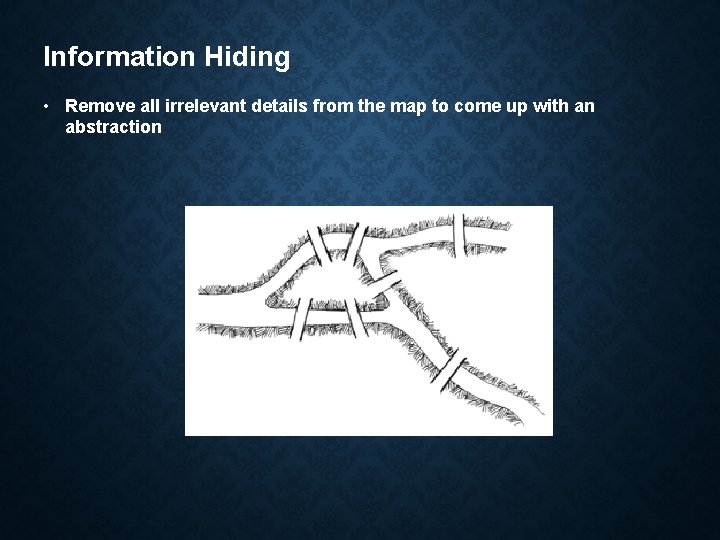 Information Hiding • Remove all irrelevant details from the map to come up with