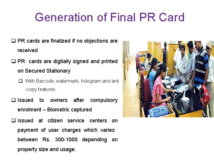 Generation of Final PR Card q PR cards are finalized if no objections are