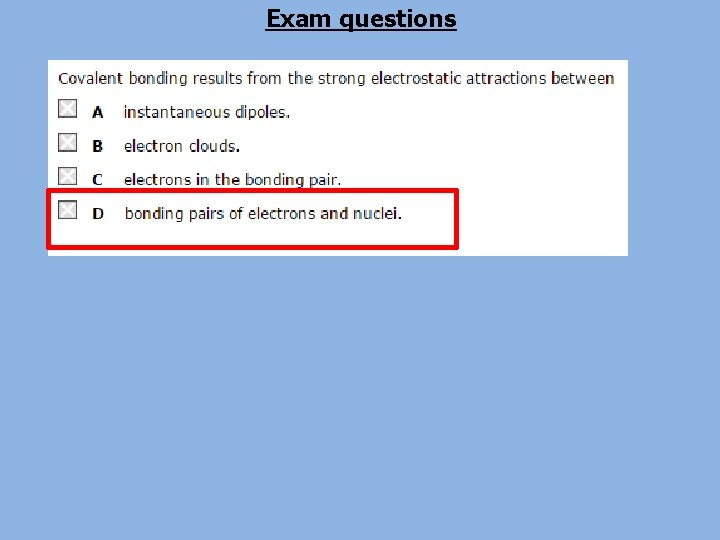 Exam questions 