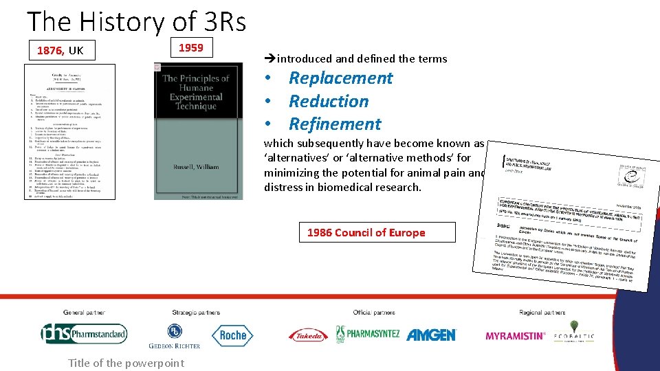 The History of 3 Rs 1876, UK 1959 introduced and defined the terms •