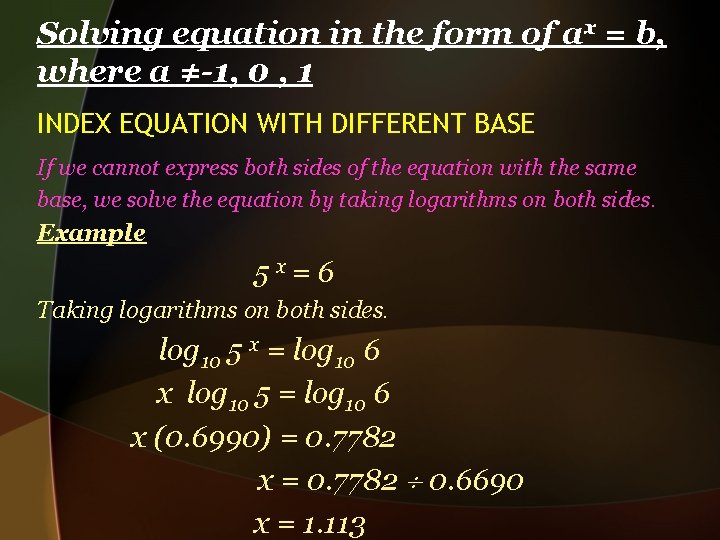 Solving equation in the form of ax = b, where a ≠-1, 0 ,