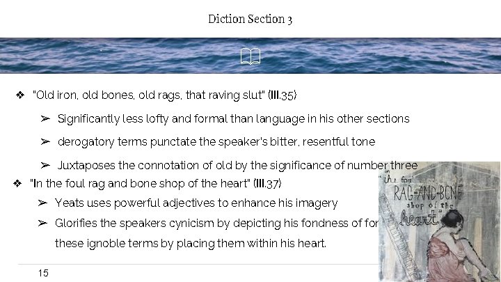 Diction Section 3 ❖ “Old iron, old bones, old rags, that raving slut” (III.