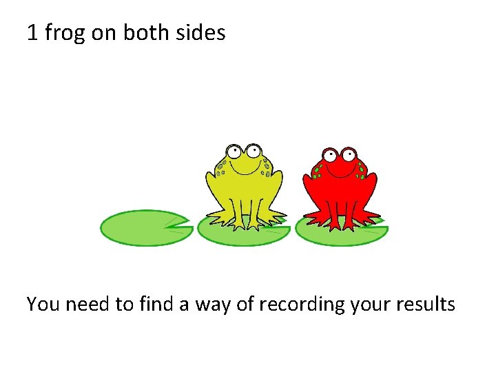 1 frog on both sides You need to find a way of recording your