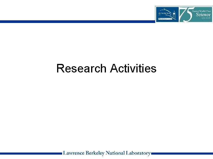 Research Activities 