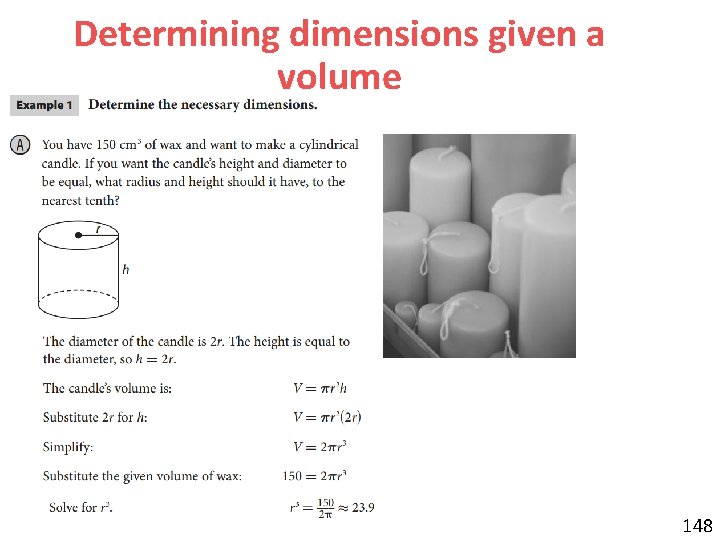 Determining dimensions given a volume 148 