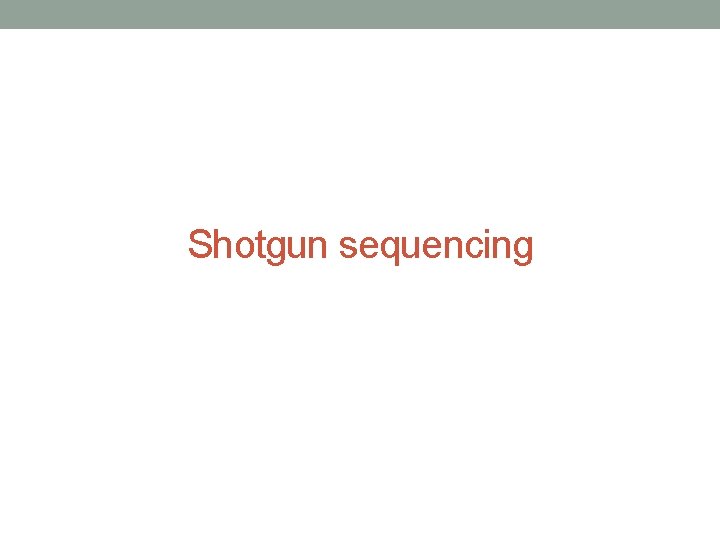 Shotgun sequencing 