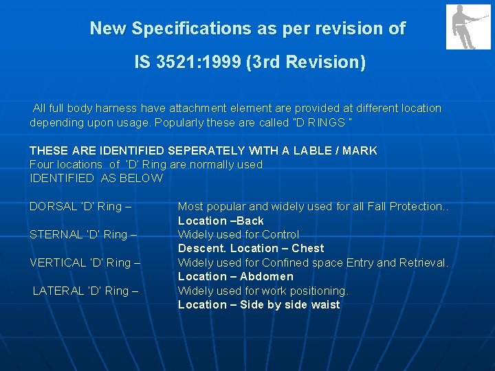 New Specifications as per revision of IS 3521: 1999 (3 rd Revision) All full