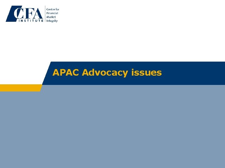 APAC Advocacy issues 