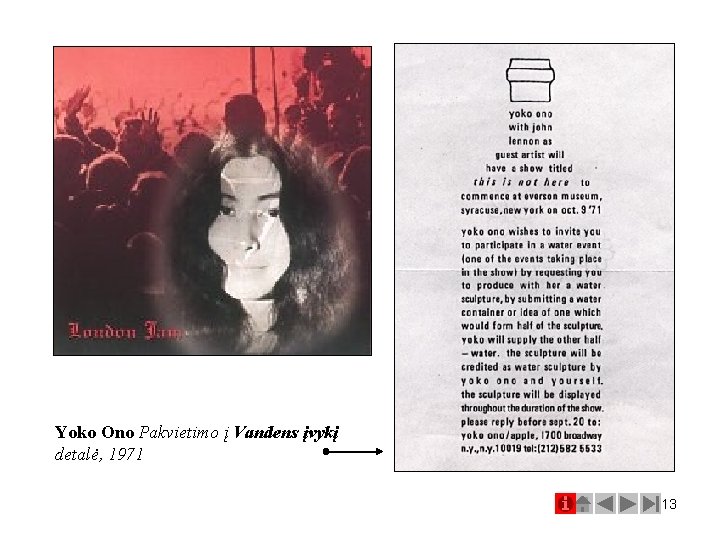 Yoko Ono Pakvietimo į Vandens įvykį detalė, 1971 13 
