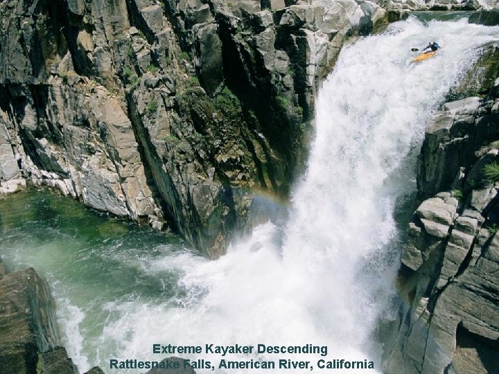 Extreme Kayaker Descending Rattlesnake Falls, American River, California 
