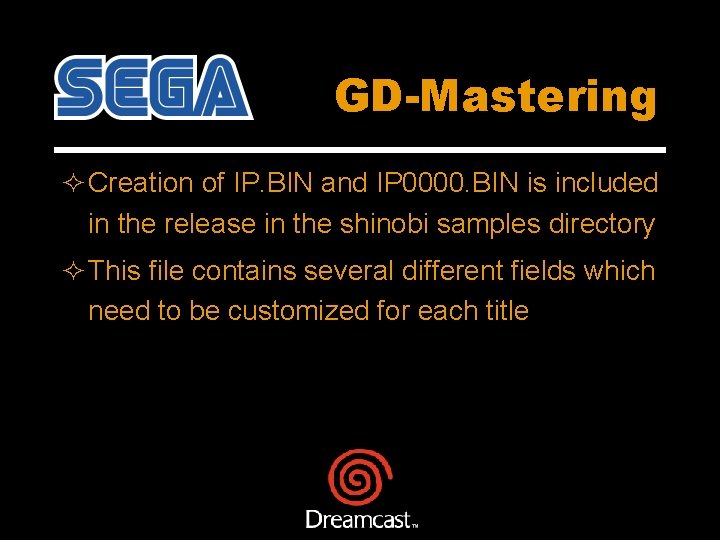 GD-Mastering ² Creation of IP. BIN and IP 0000. BIN is included in the